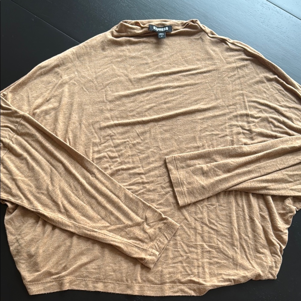Brown Long Sleeve Top Mock Turtleneck - M *NEVER WORN*